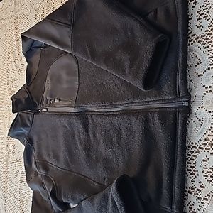 Men's CB black fleece zip front jacket